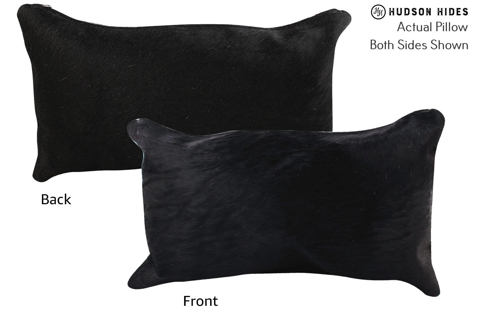 Solid Black Cowhide Pillow #72804