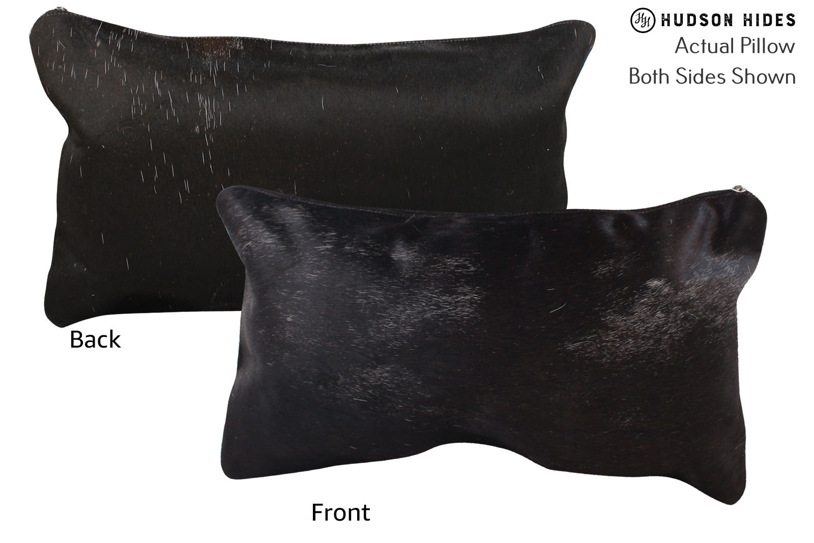 Solid Black Cowhide Pillow #72810