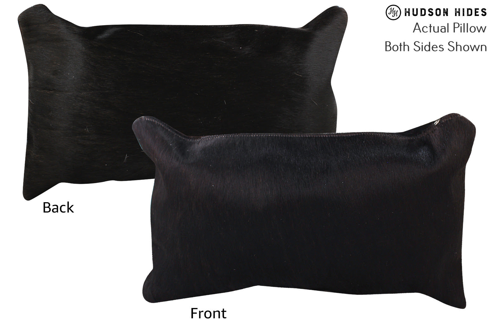 Solid Black Cowhide Pillow #72811