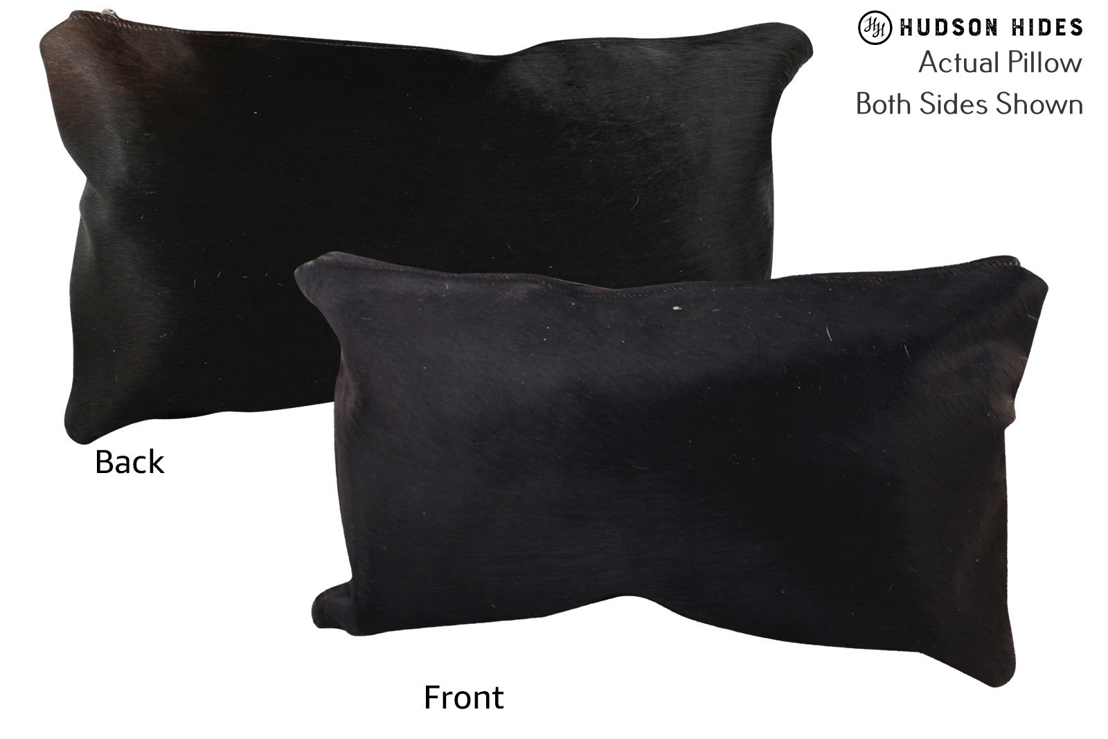 Solid Black Cowhide Pillow #72819