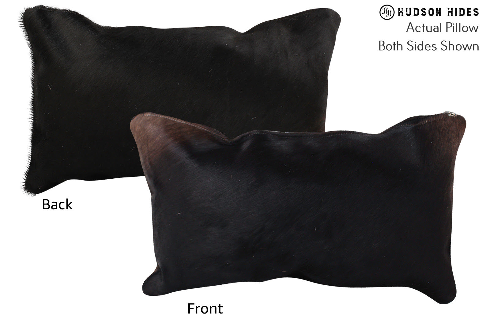 Solid Black Cowhide Pillow #72820