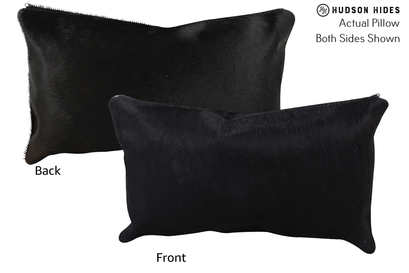 Solid Black Cowhide Pillow #72822