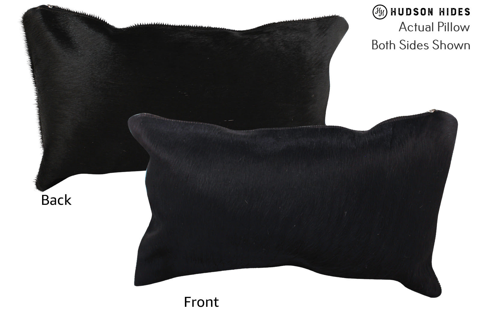 Solid Black Cowhide Pillow #72823