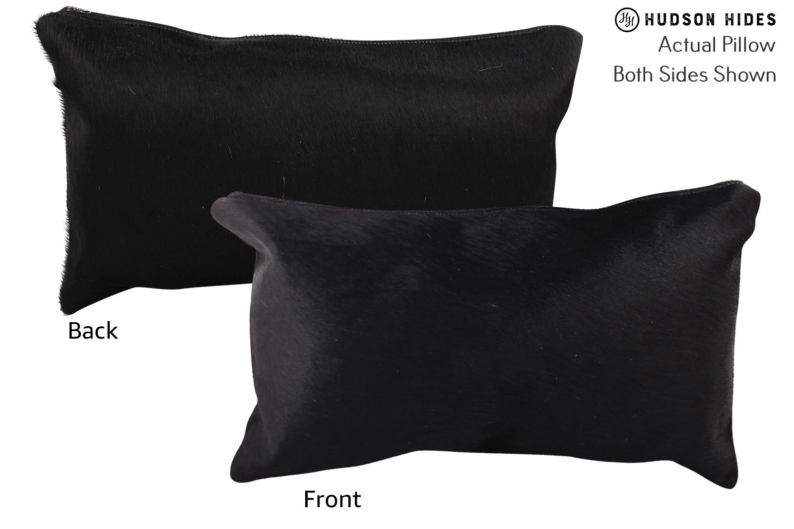 Solid Black Cowhide Pillow #72824