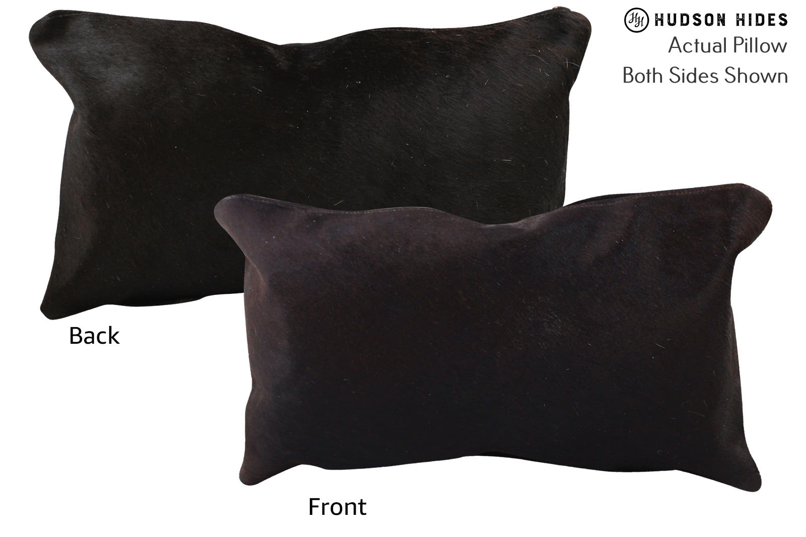 Solid Black Cowhide Pillow #72825