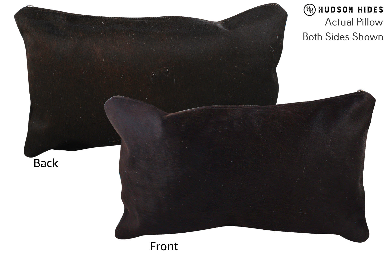 Solid Black Cowhide Pillow #72826