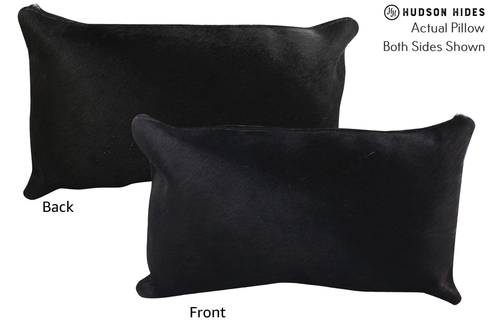 Solid Black Cowhide Pillow #72838