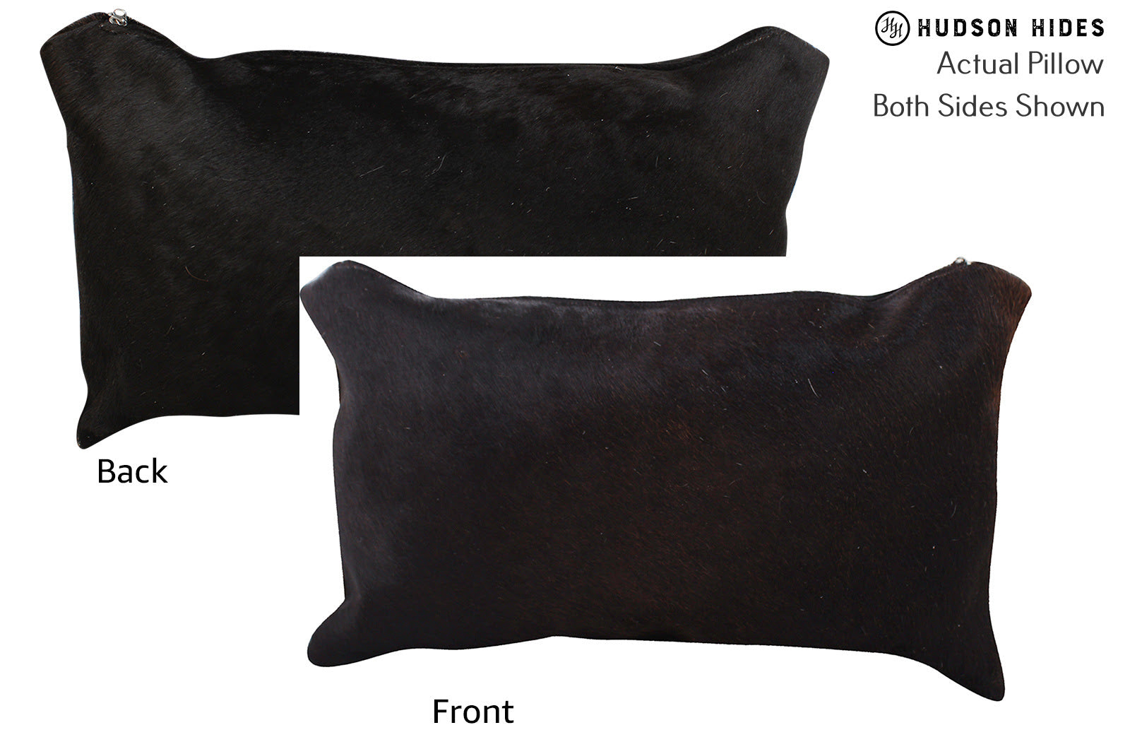 Solid Black Cowhide Pillow #72839