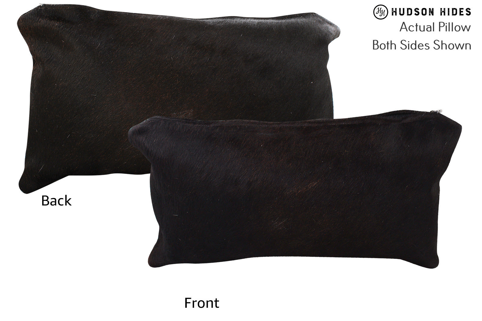 Solid Black Cowhide Pillow #72840