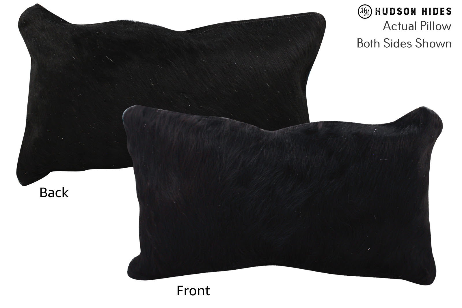 Solid Black Cowhide Pillow #72841