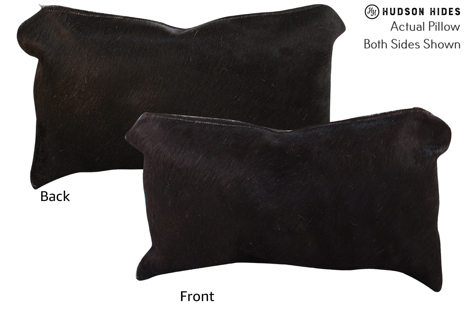 Solid Black Cowhide Pillow #72843