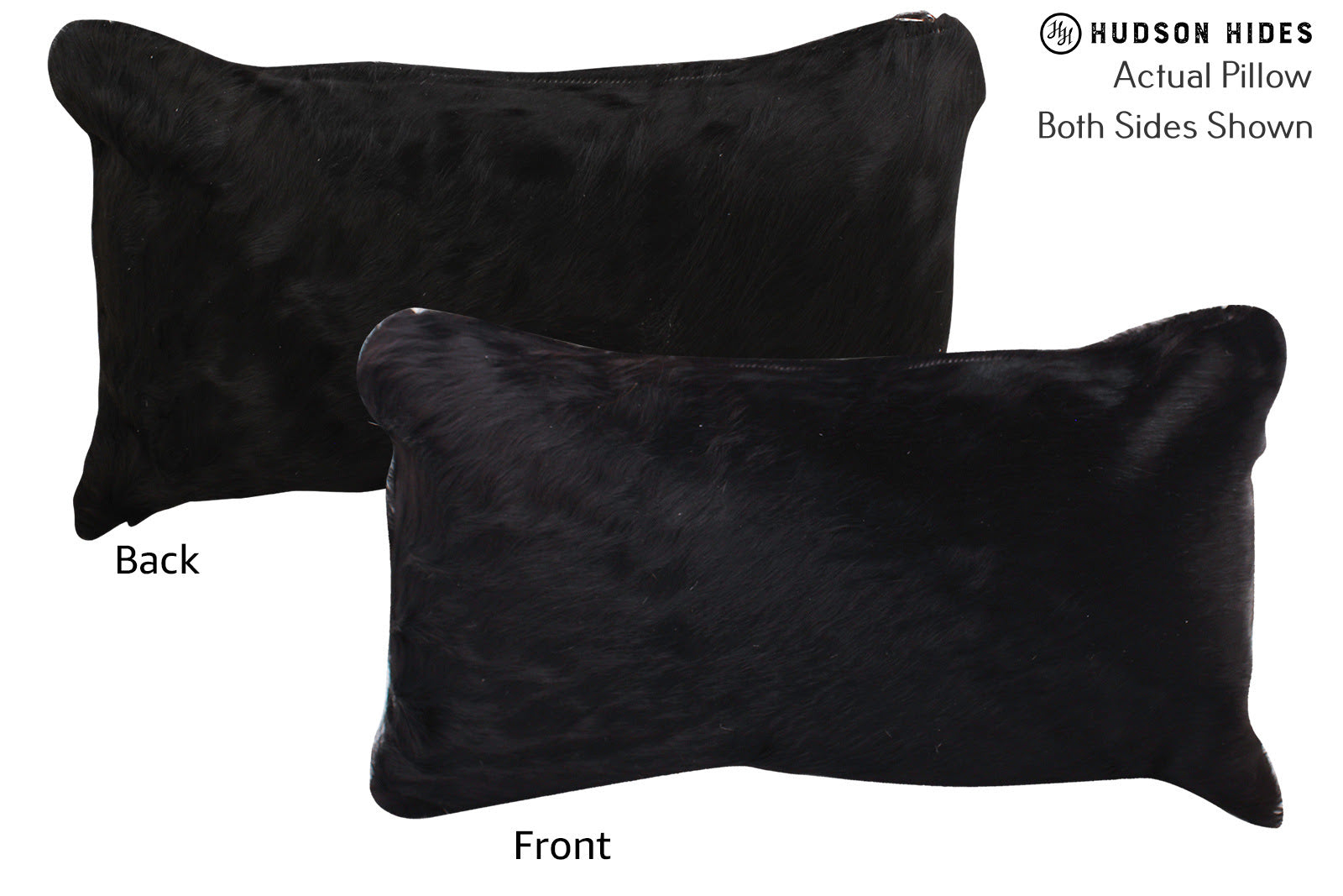 Solid Black Cowhide Pillow #73013