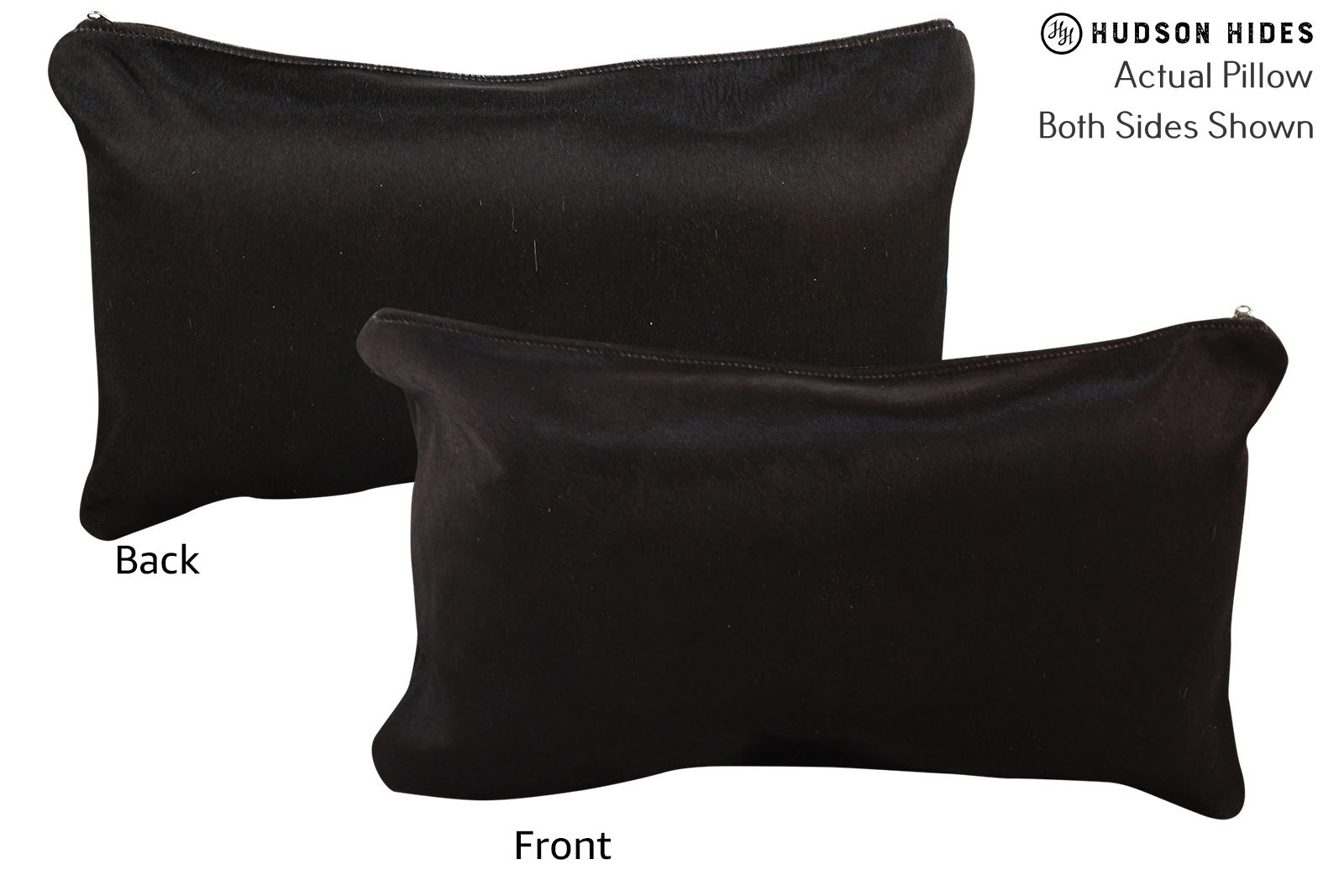 Solid Black Cowhide Pillow #73159