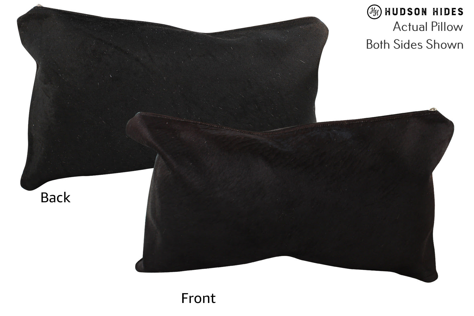 Solid Black Cowhide Pillow #73178