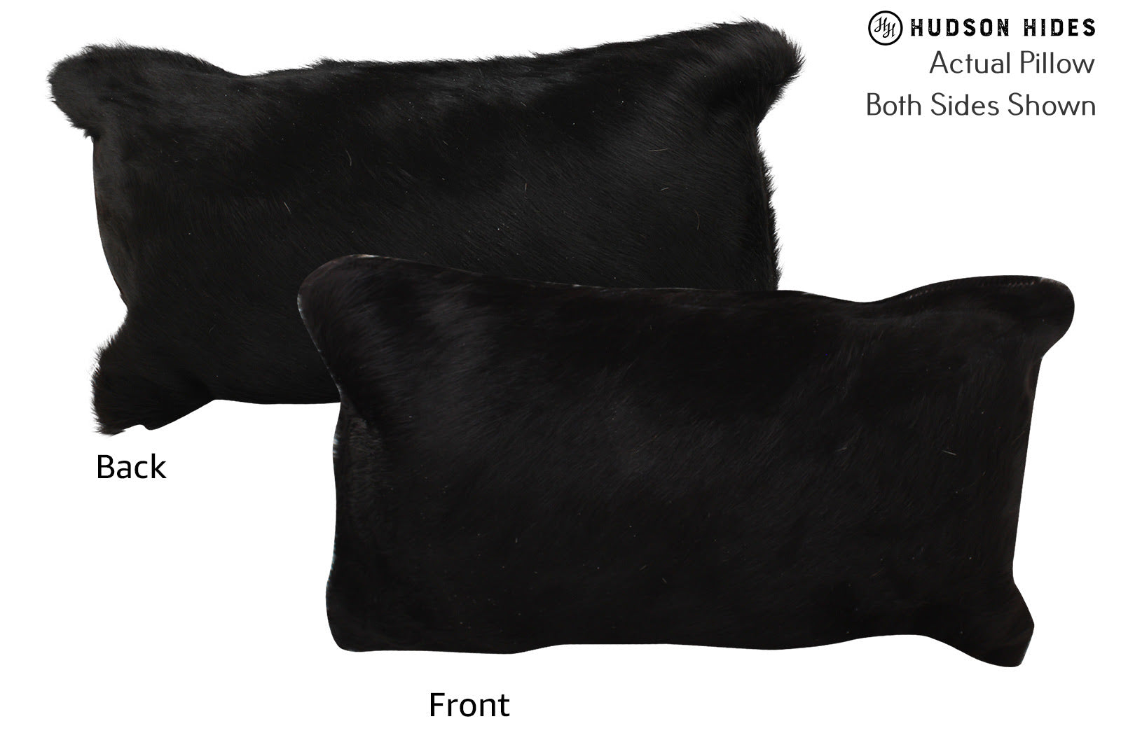 Solid Black Cowhide Pillow #73223