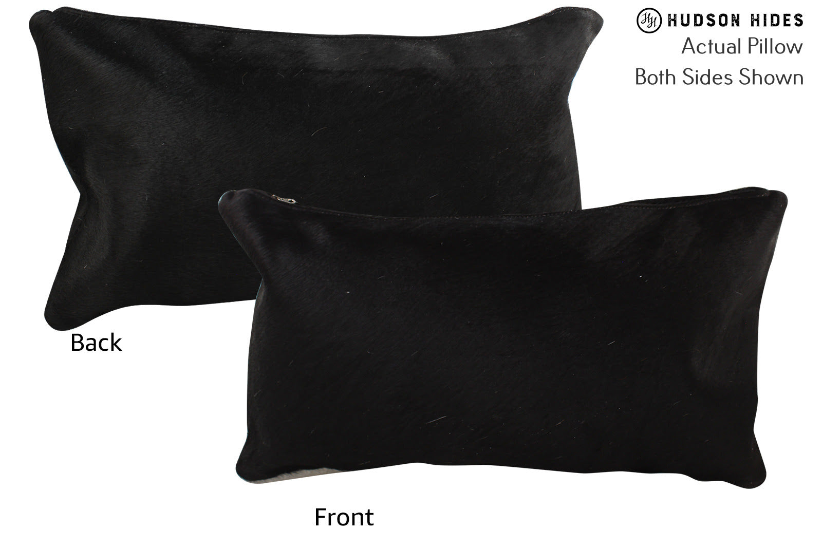 Solid Black Cowhide Pillow #73224