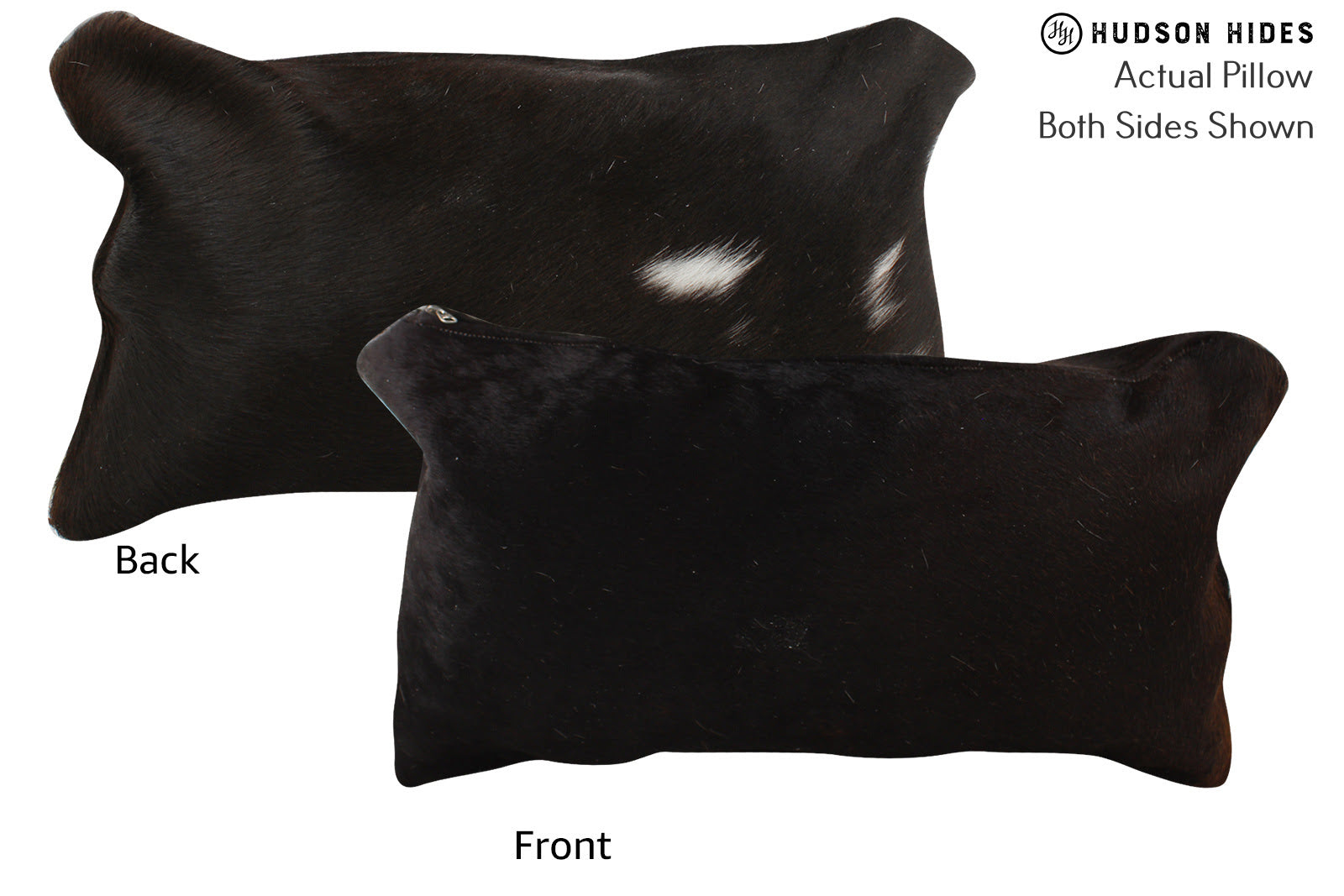 Solid Black Cowhide Pillow #73246