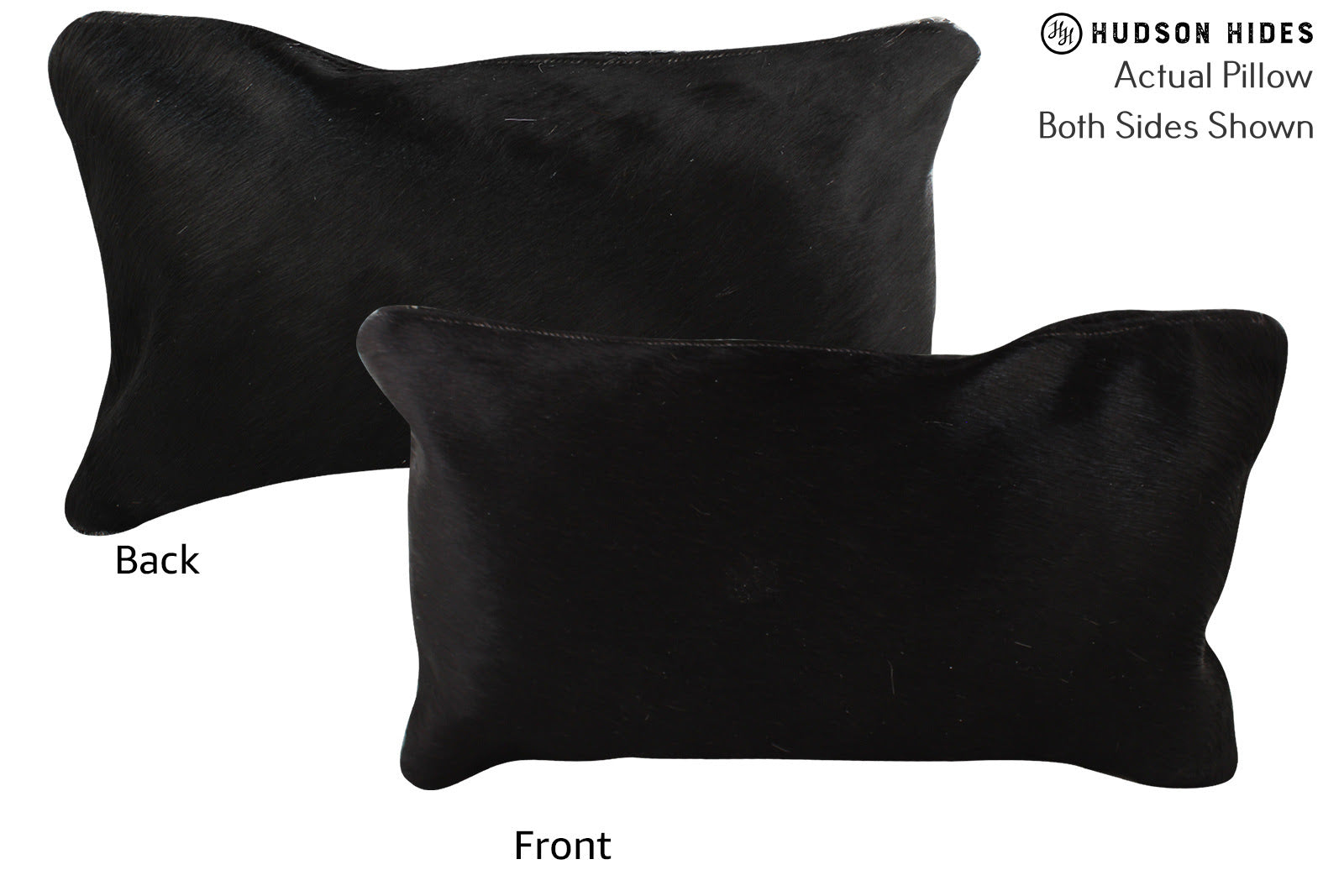 Solid Black Cowhide Pillow #73250