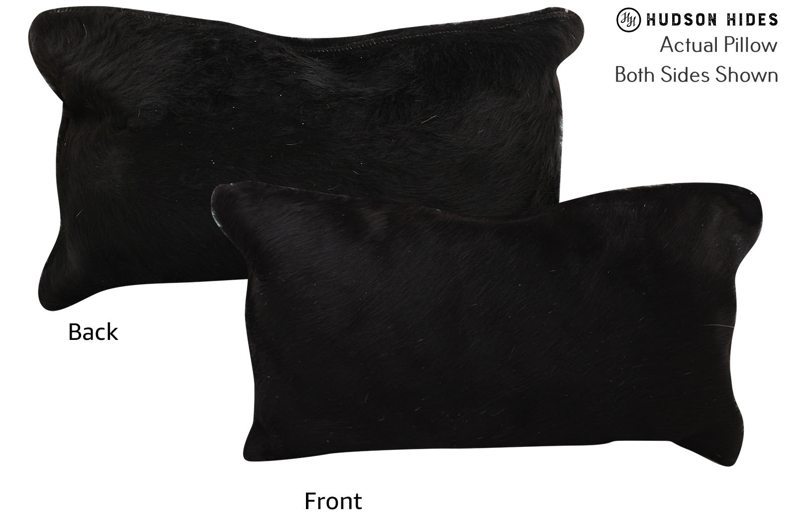 Solid Black Cowhide Pillow #73251