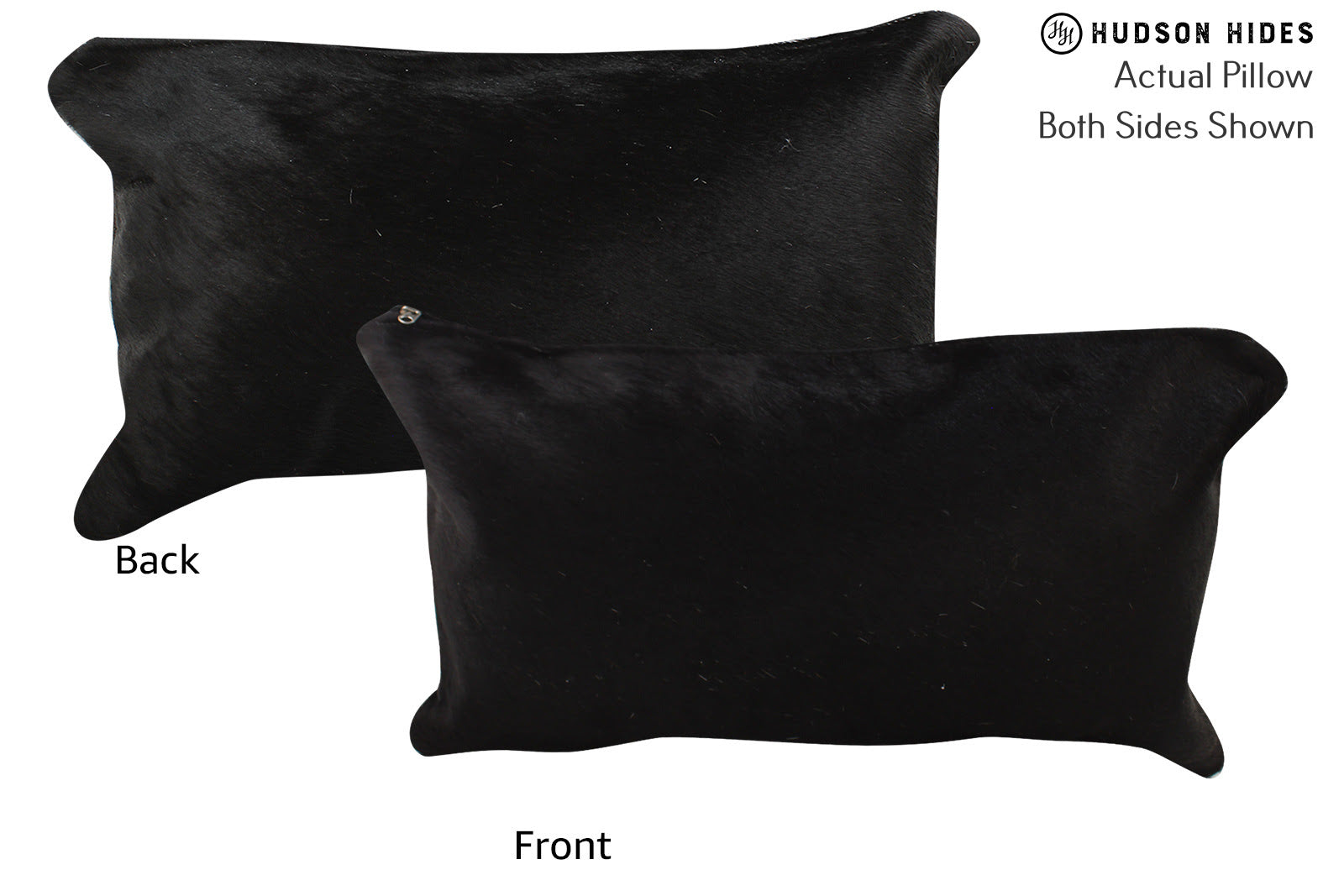 Solid Black Cowhide Pillow #73257