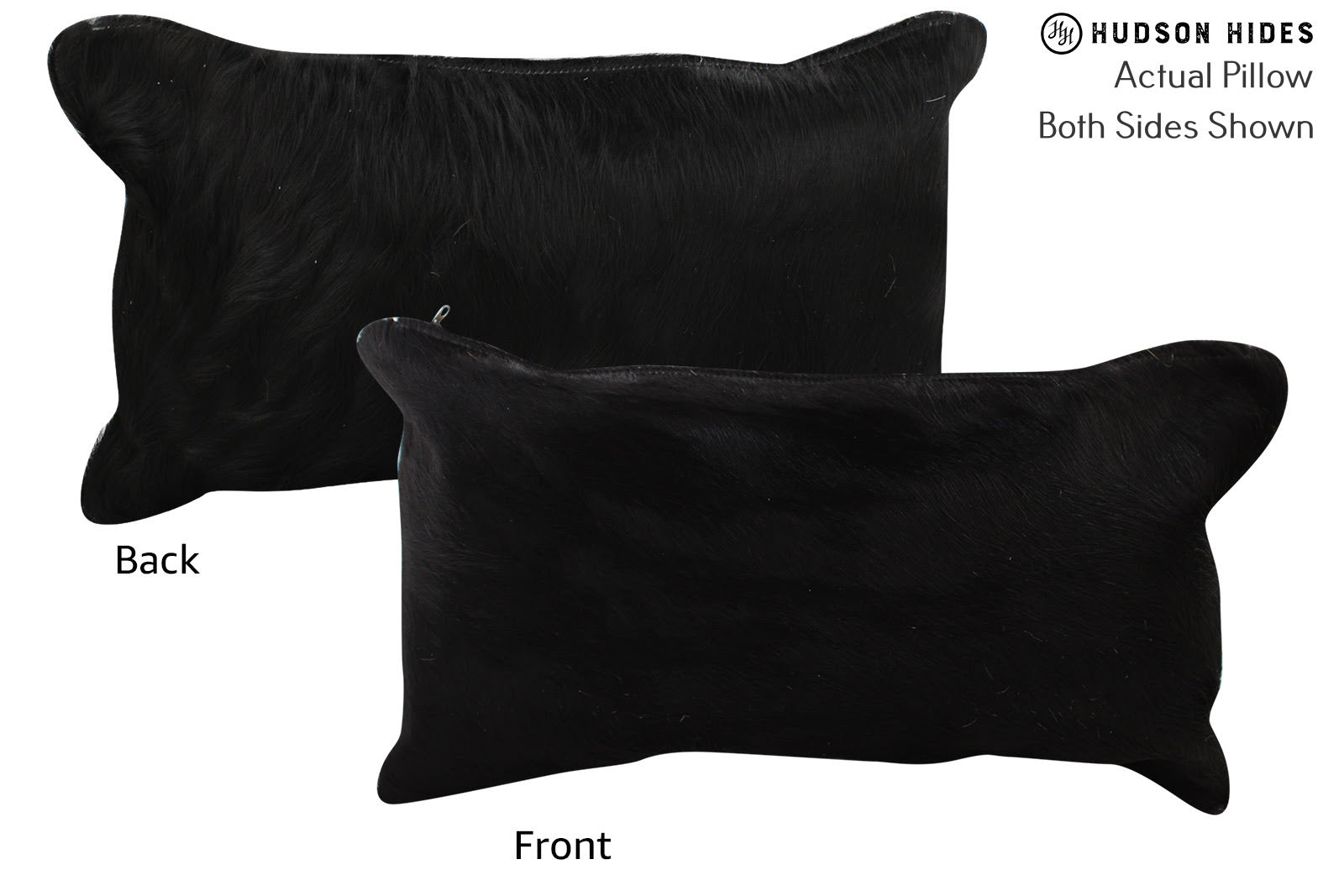 Solid Black Cowhide Pillow #73277