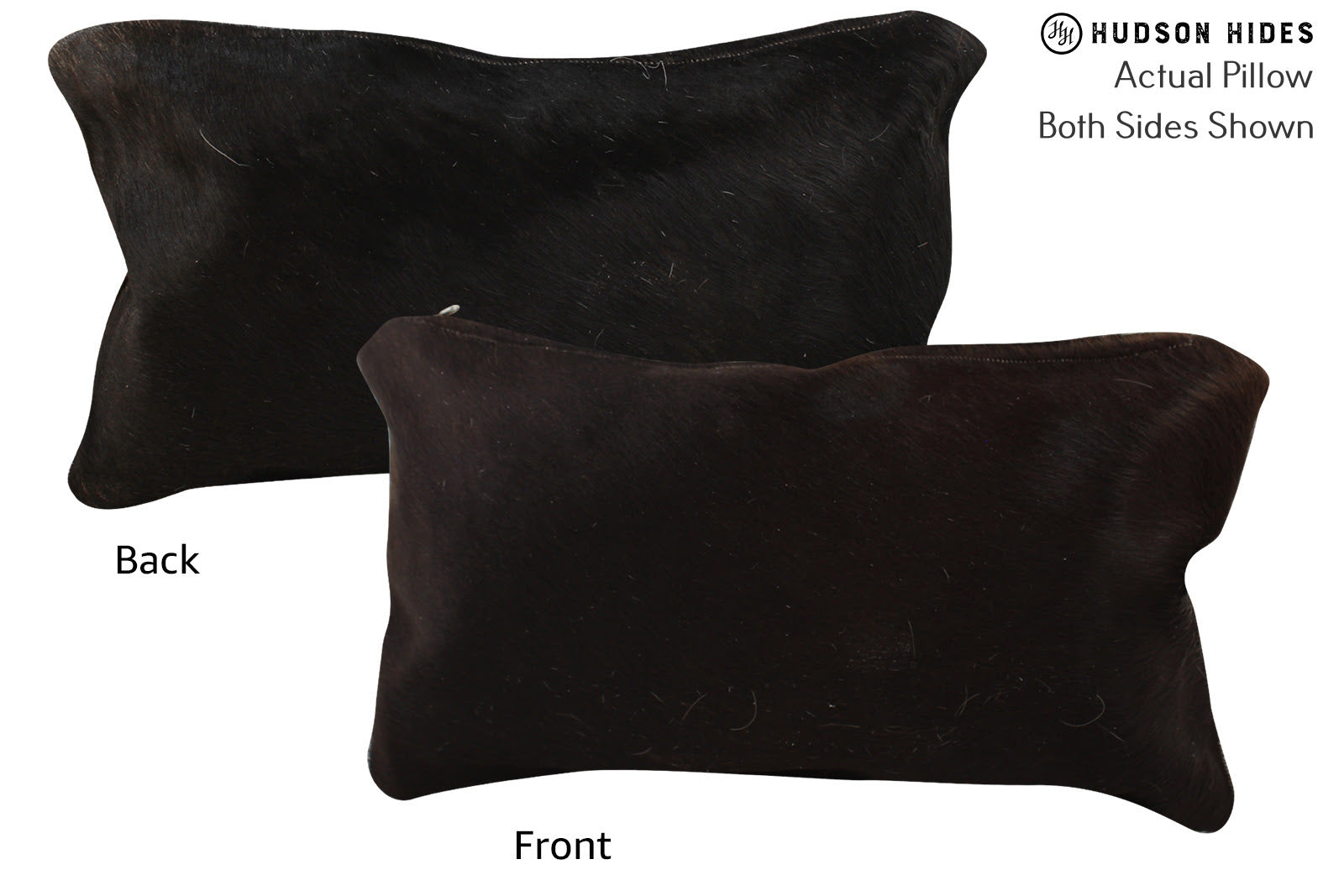 Solid Black Cowhide Pillow #73283