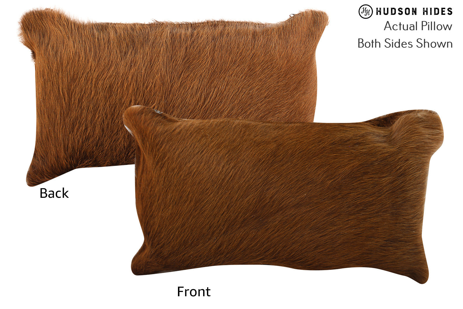 Solid Brown Cowhide Pillow #73760