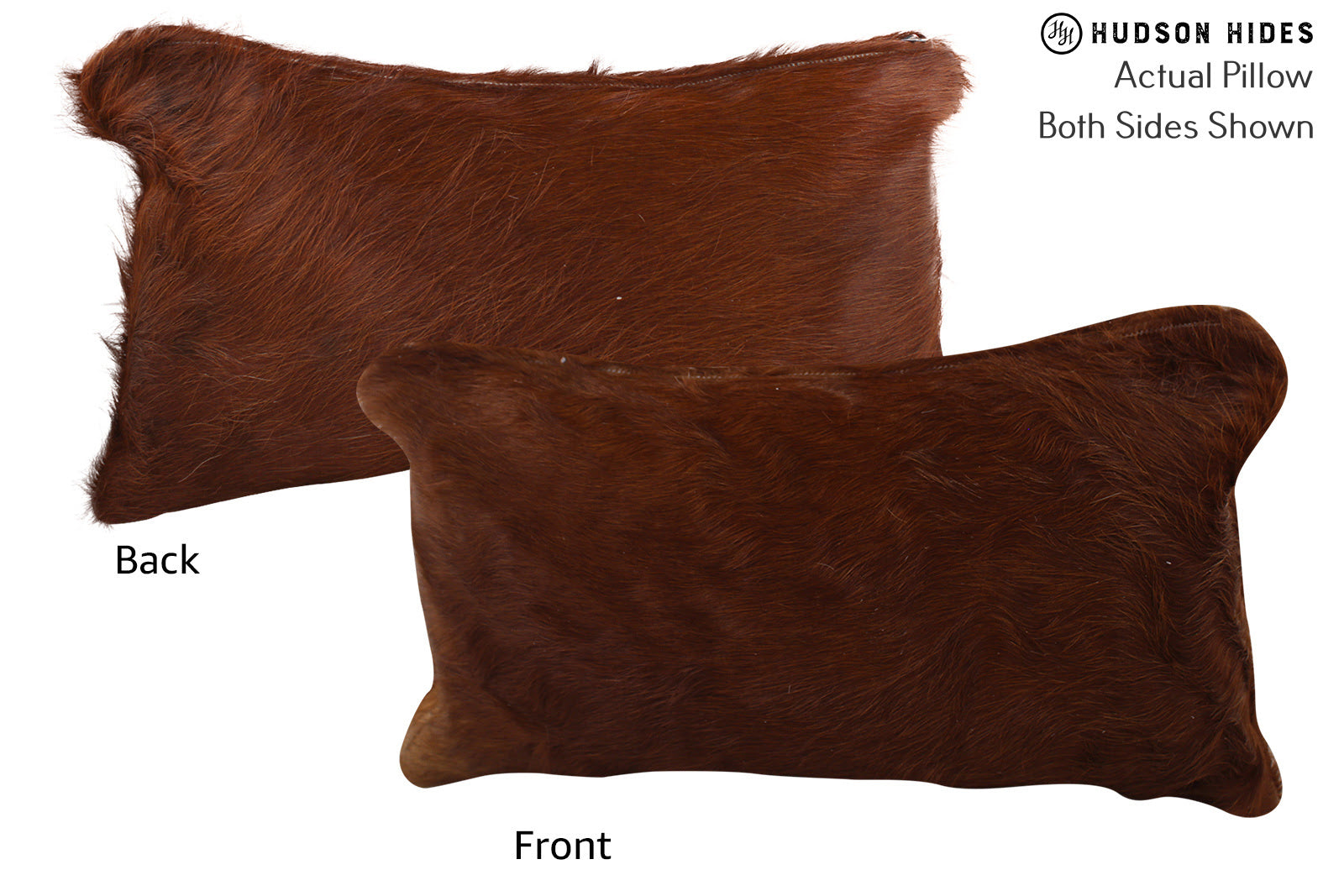 Solid Brown Cowhide Pillow #73780