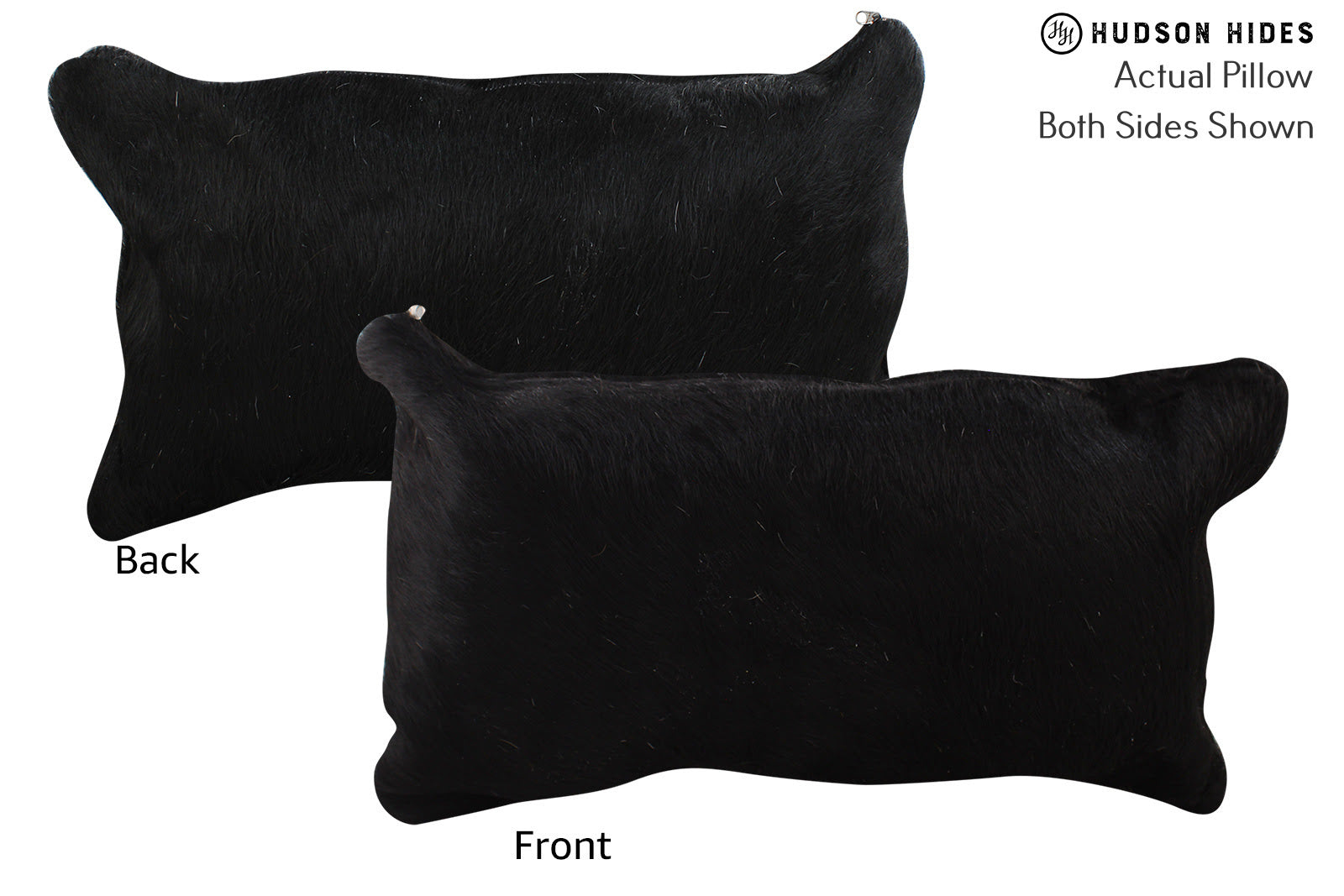 Solid Black Cowhide Pillow #73796