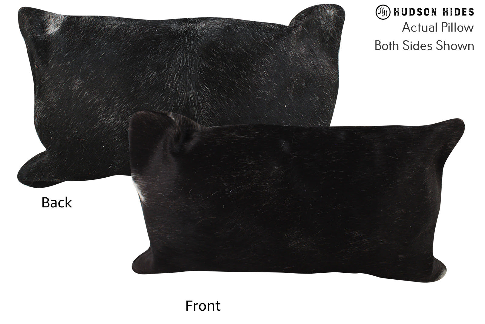 Solid Black Cowhide Pillow #73821