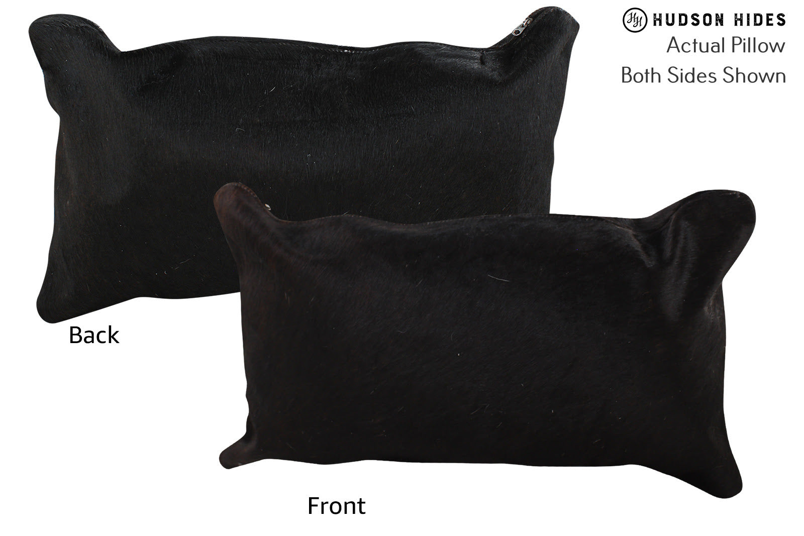 Solid Black Cowhide Pillow #73827