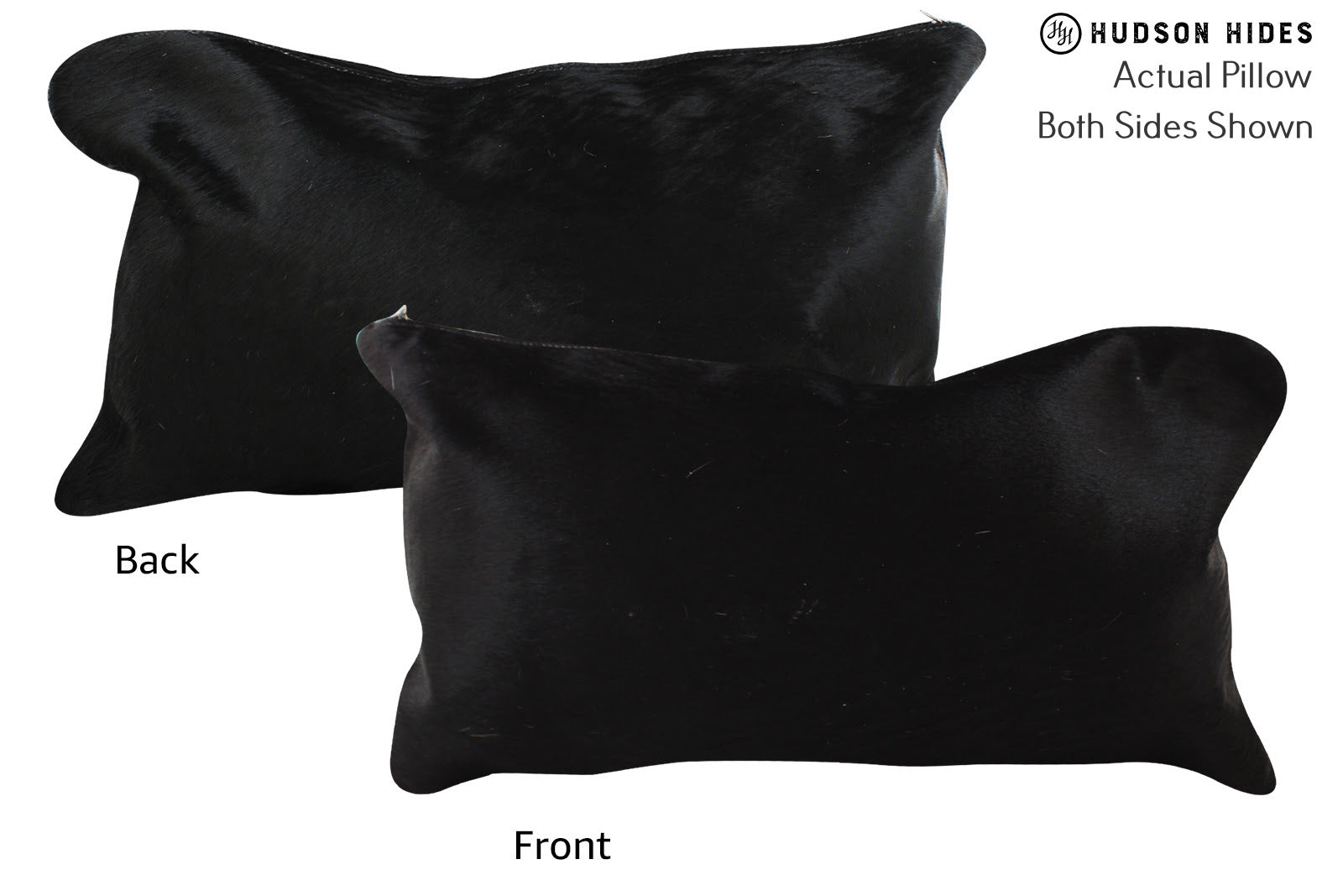 Solid Black Cowhide Pillow #73829