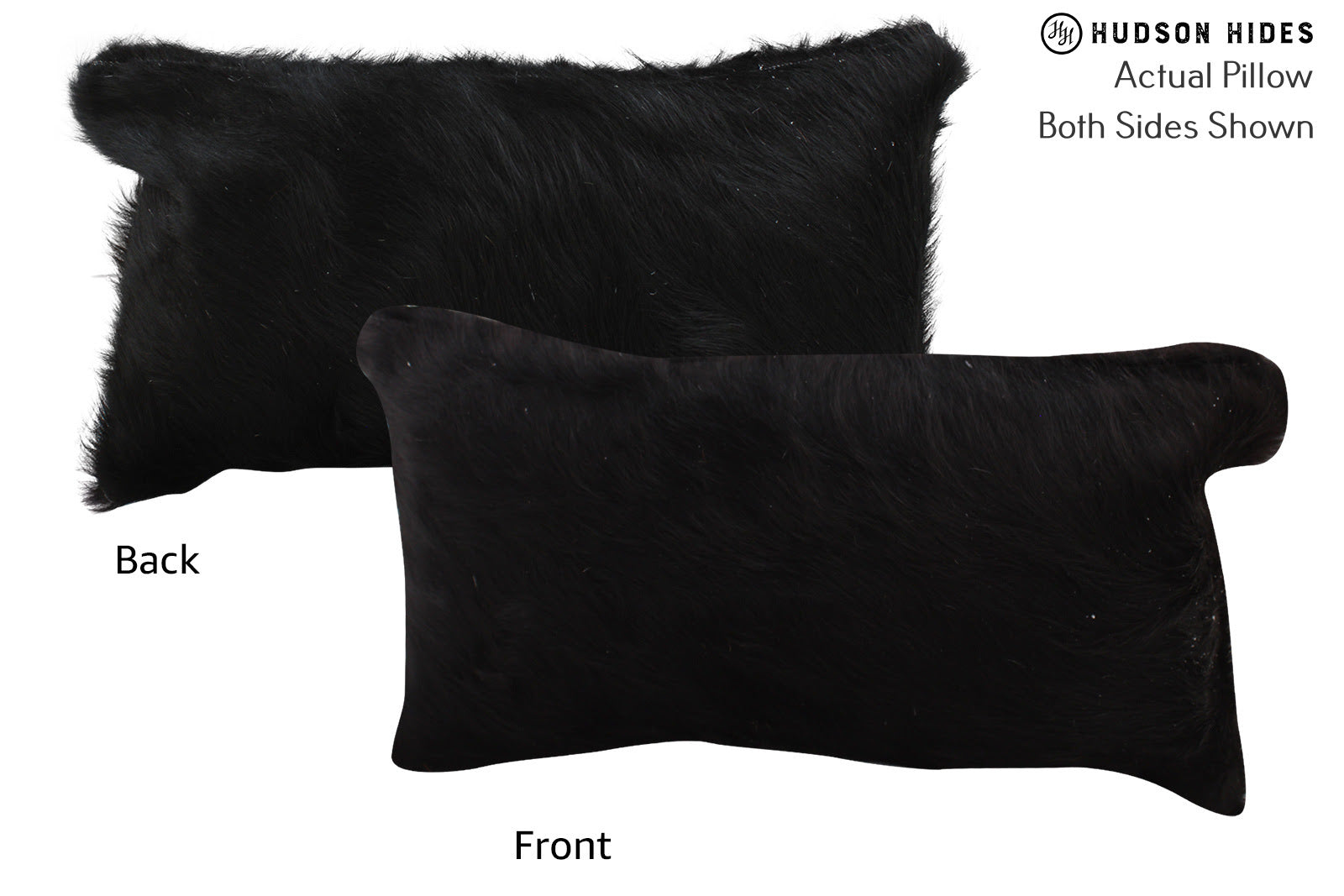 Solid Black Cowhide Pillow #73831