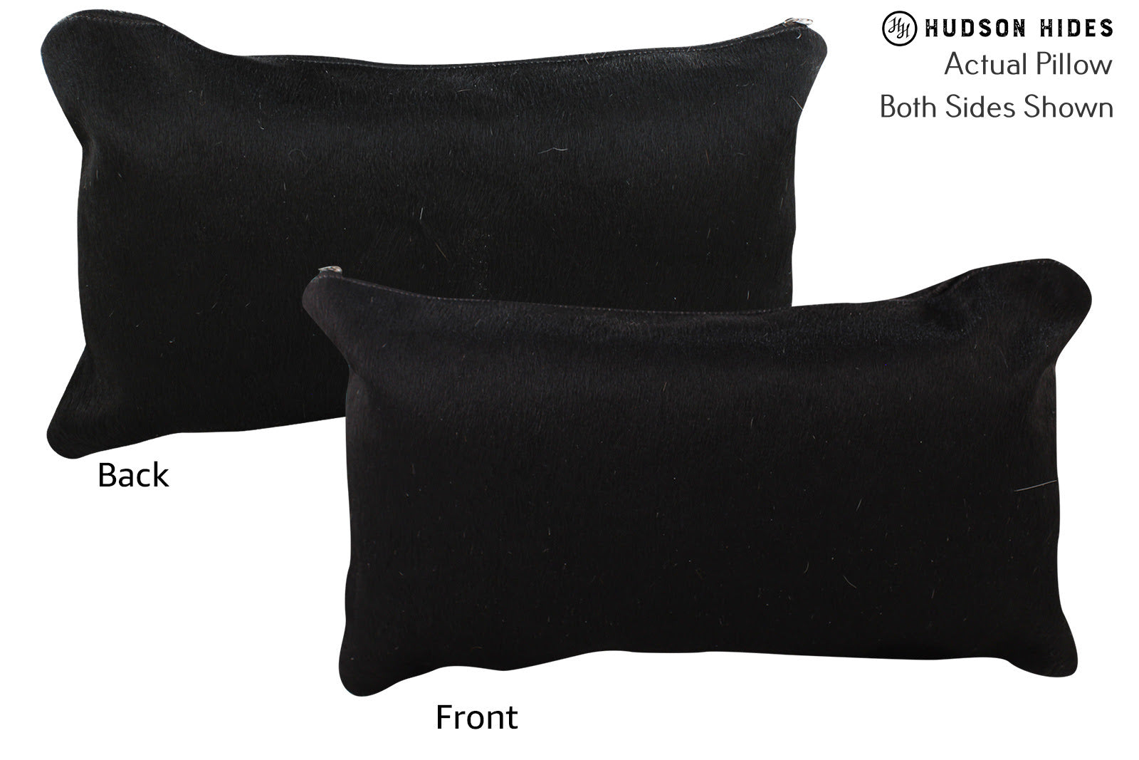 Solid Black Cowhide Pillow #73852