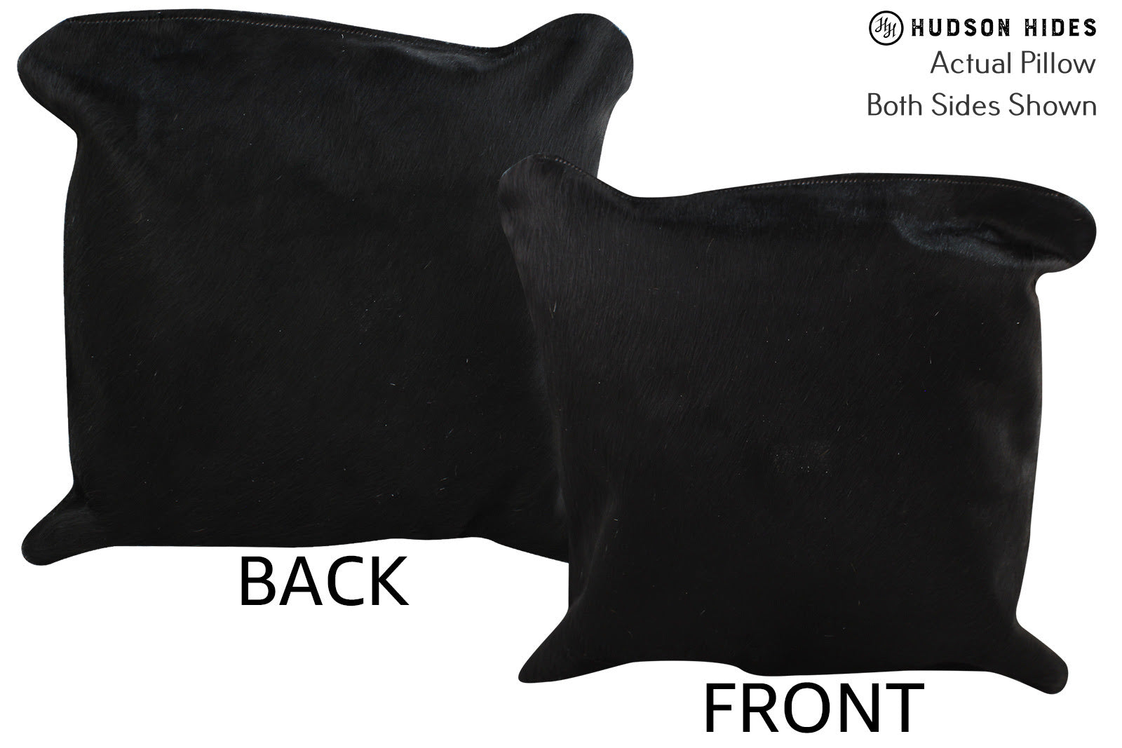 Solid Black Cowhide Pillow #73889