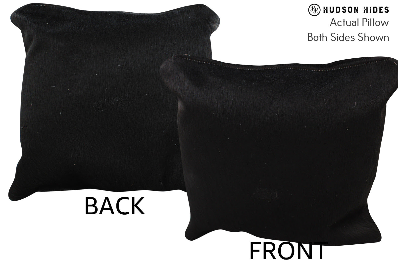 Solid Black Cowhide Pillow #73890