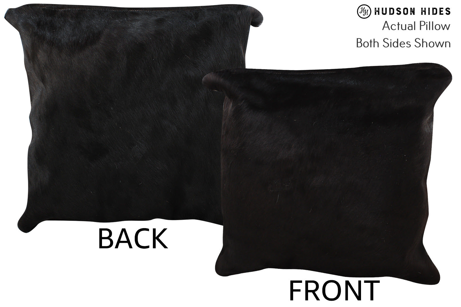 Solid Black Cowhide Pillow #73895