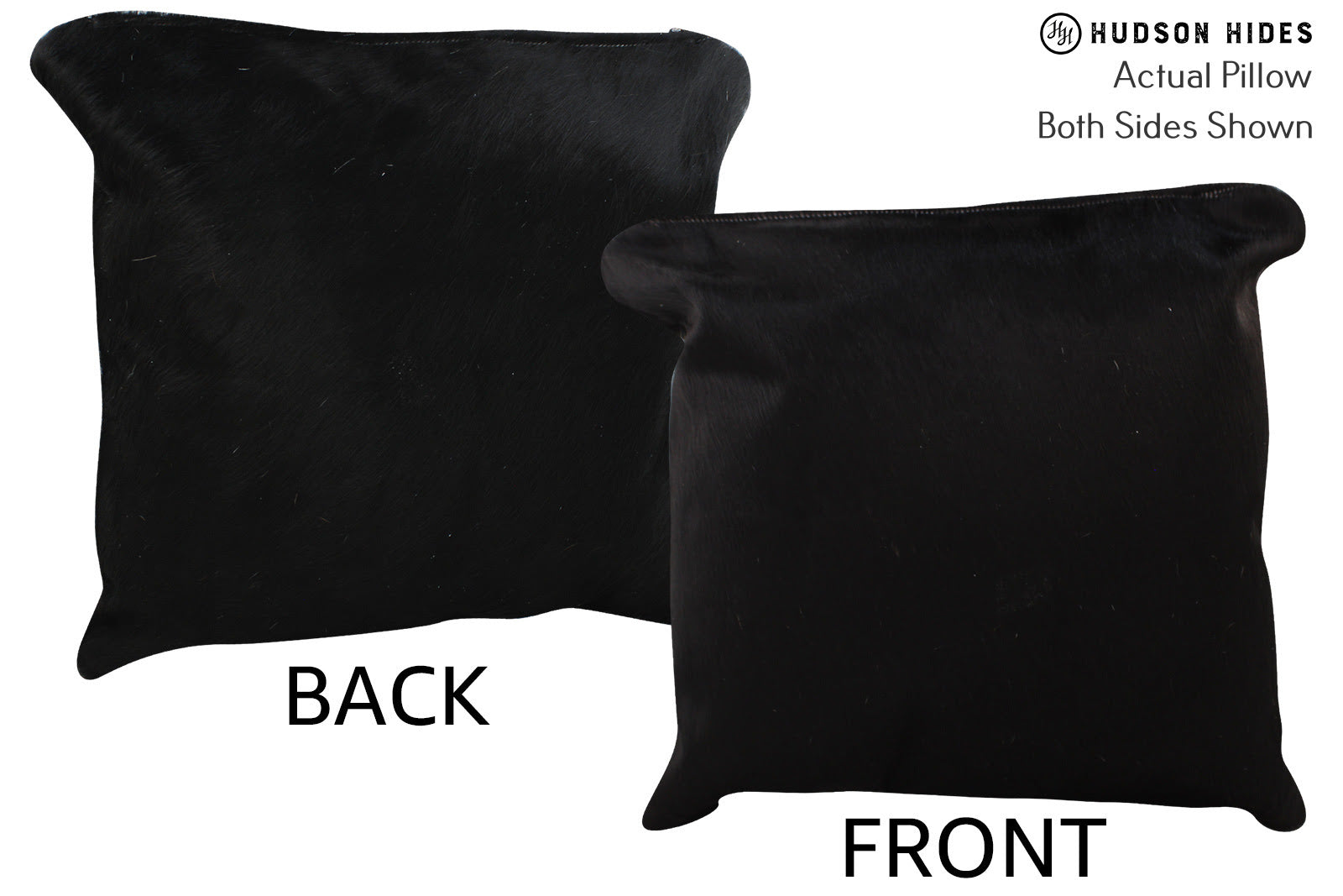 Solid Black Cowhide Pillow #73898