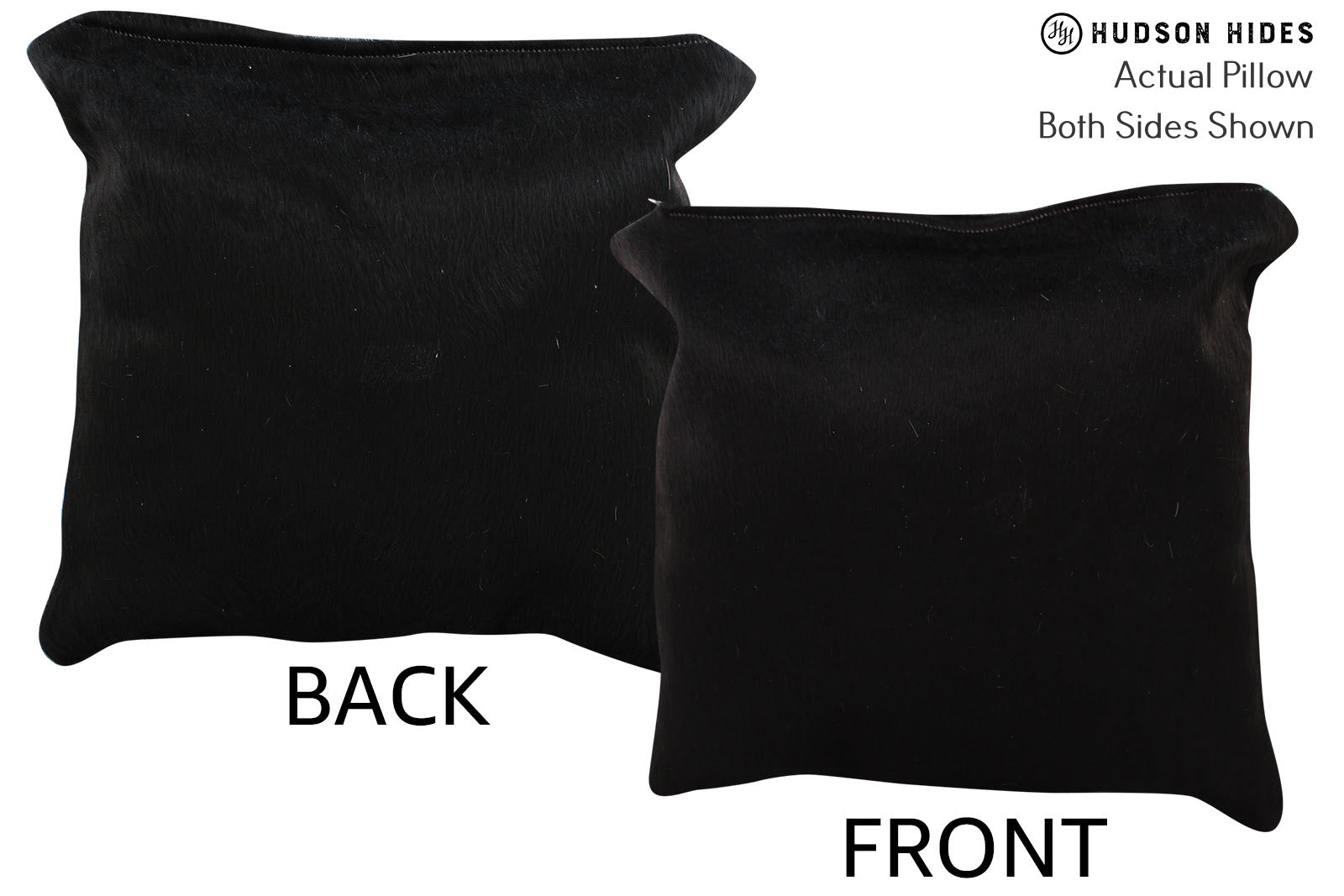 Solid Black Cowhide Pillow #73906