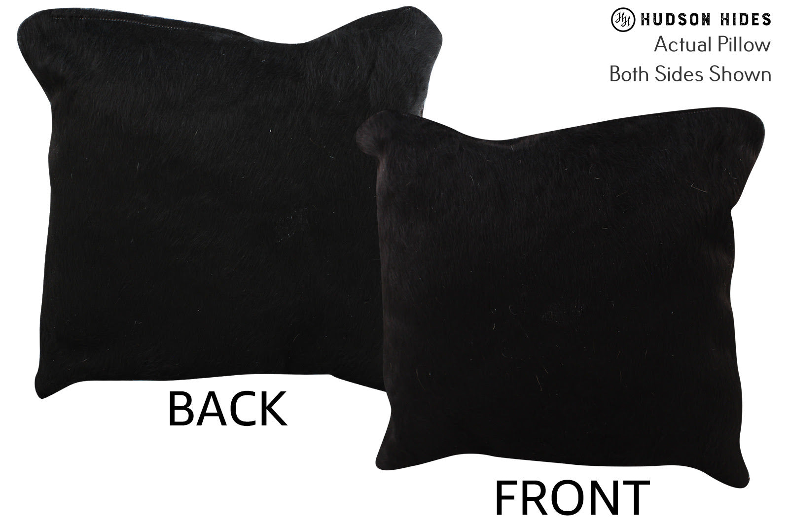 Solid Black Cowhide Pillow #73909