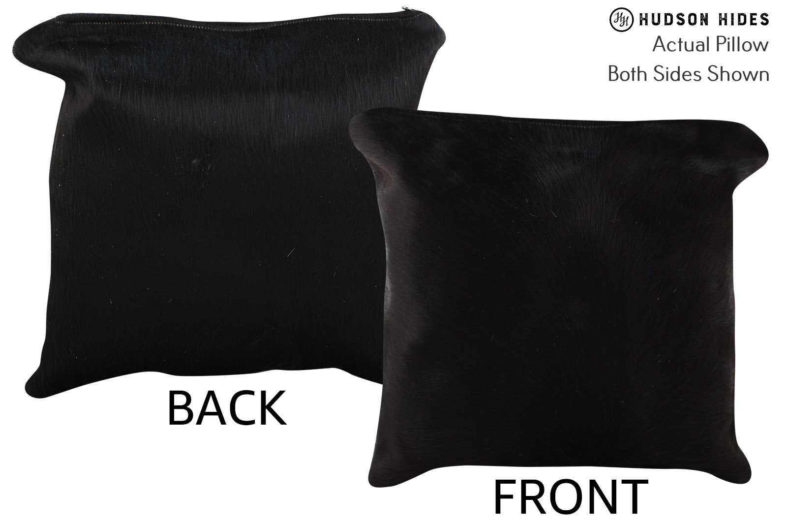 Solid Black Cowhide Pillow #73913