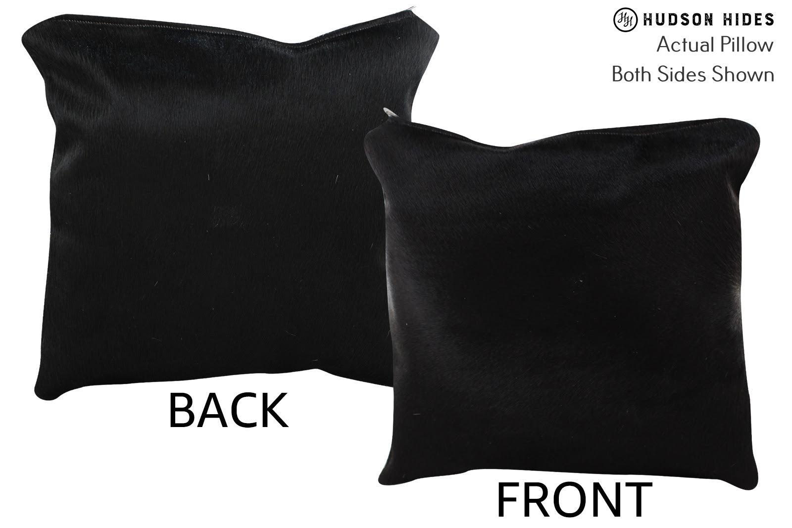 Solid Black Cowhide Pillow #73918