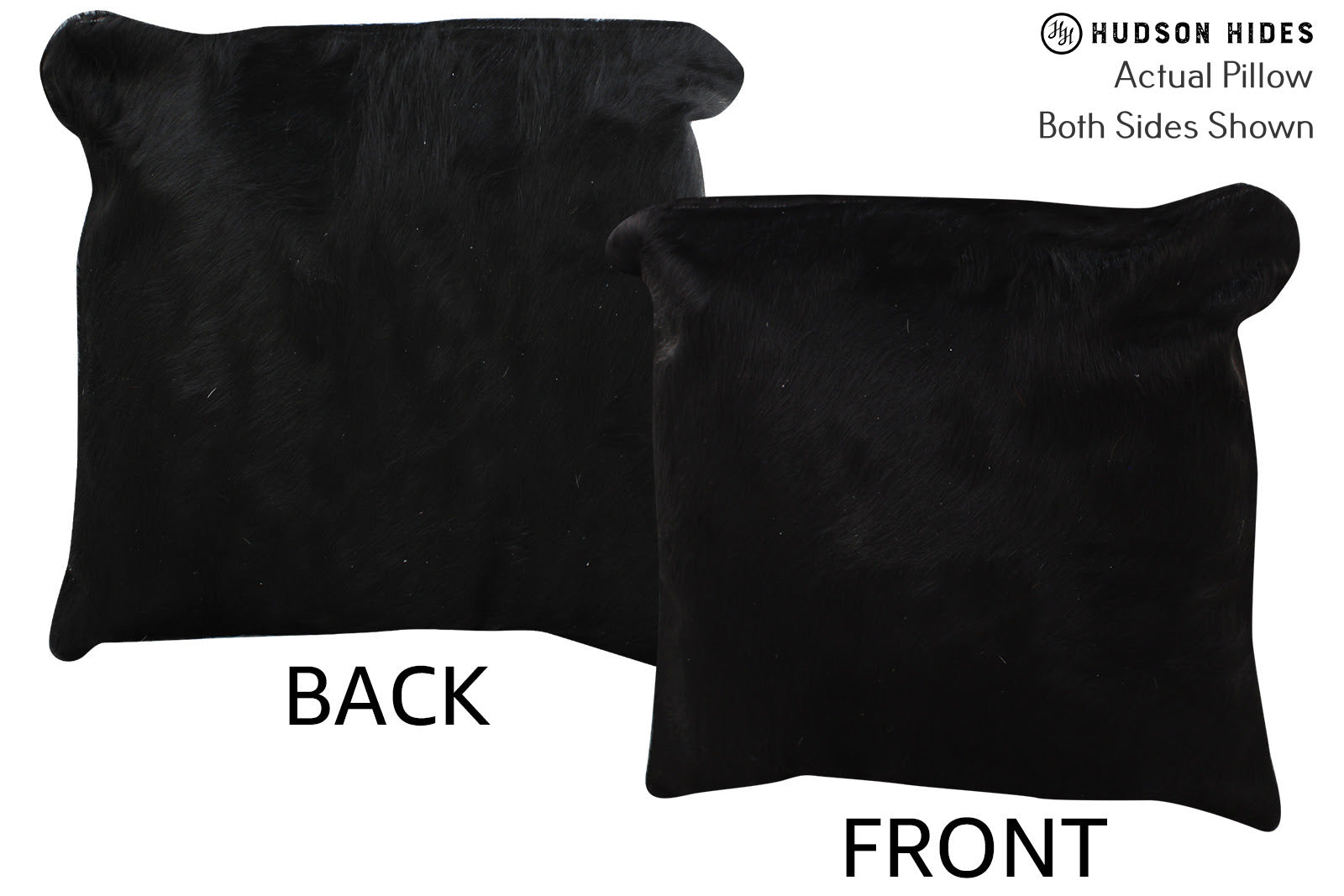 Solid Black Cowhide Pillow #73921