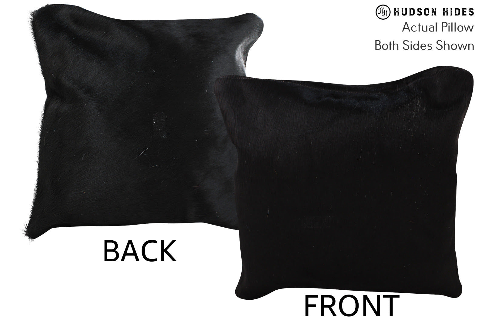 Solid Black Cowhide Pillow #73924