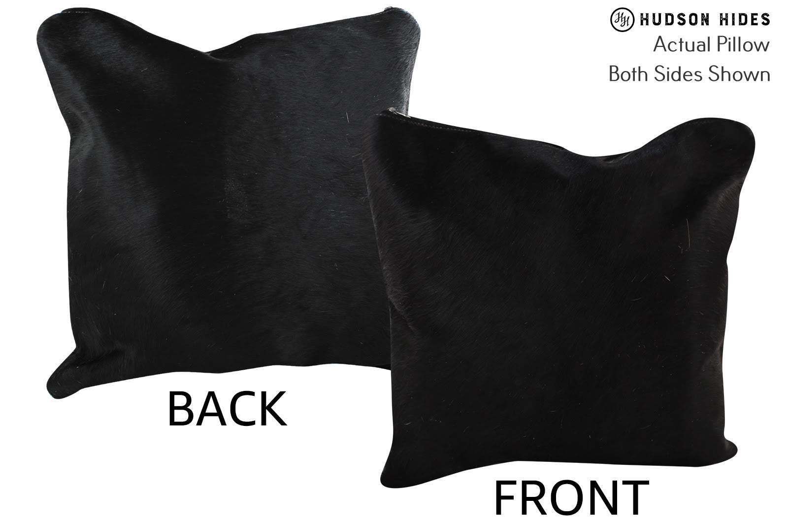 Solid Black Cowhide Pillow #73931