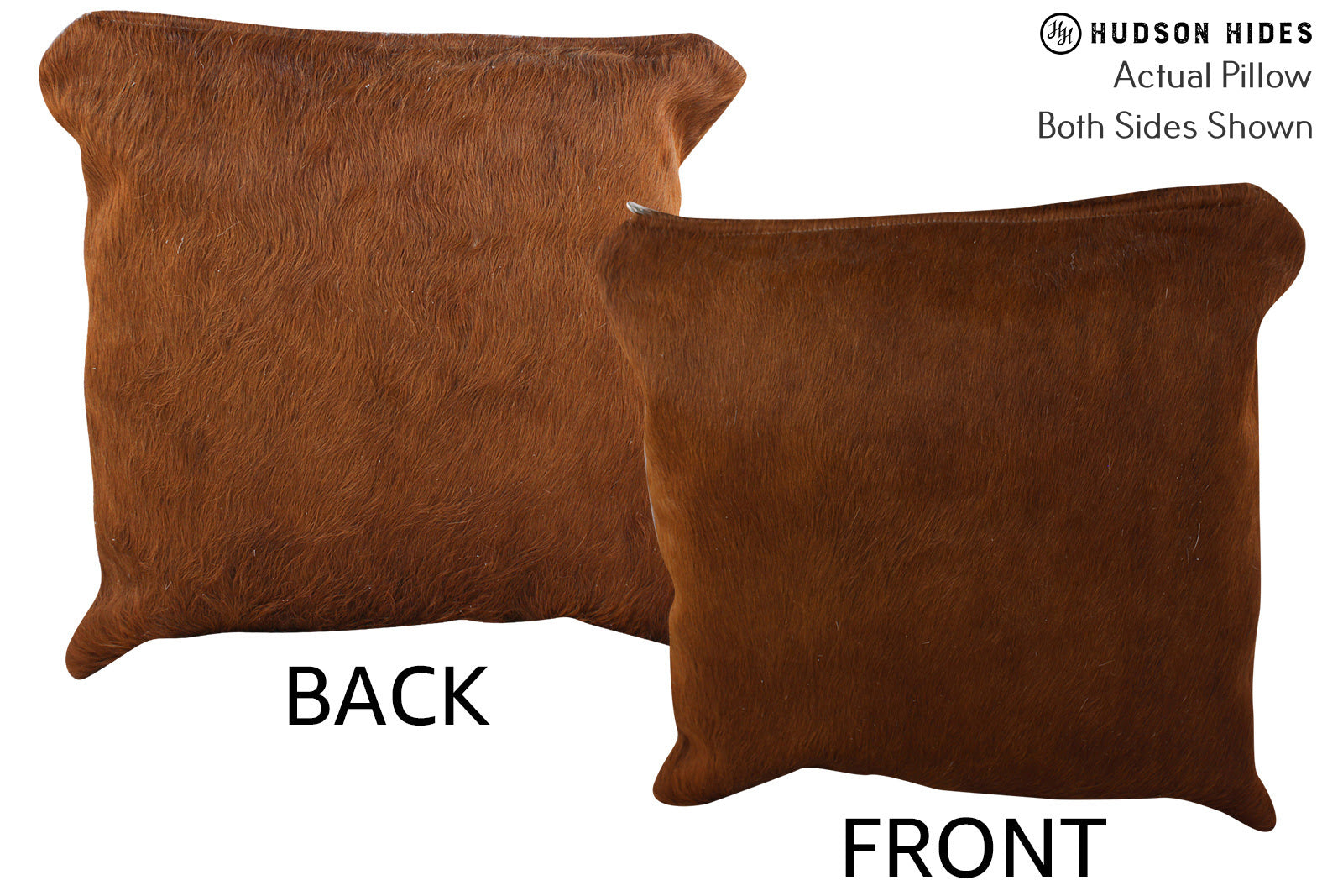 Solid Brown Cowhide Pillow #73932