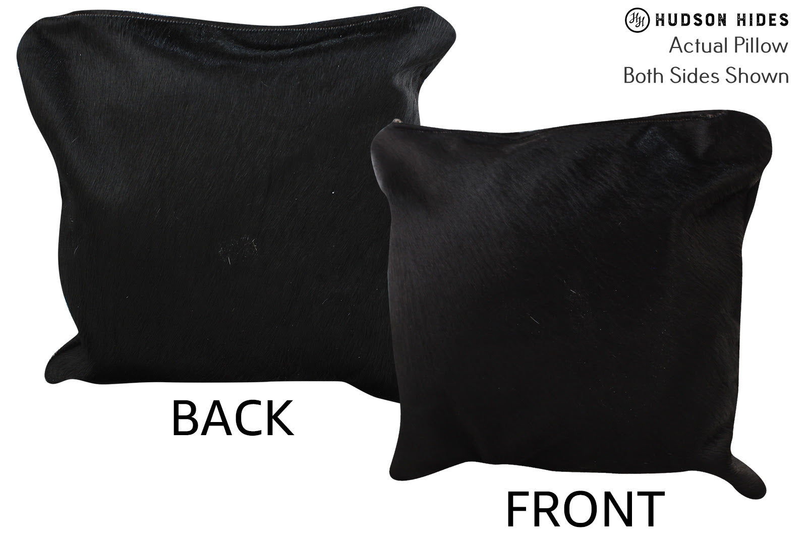 Solid Black Cowhide Pillow #73933