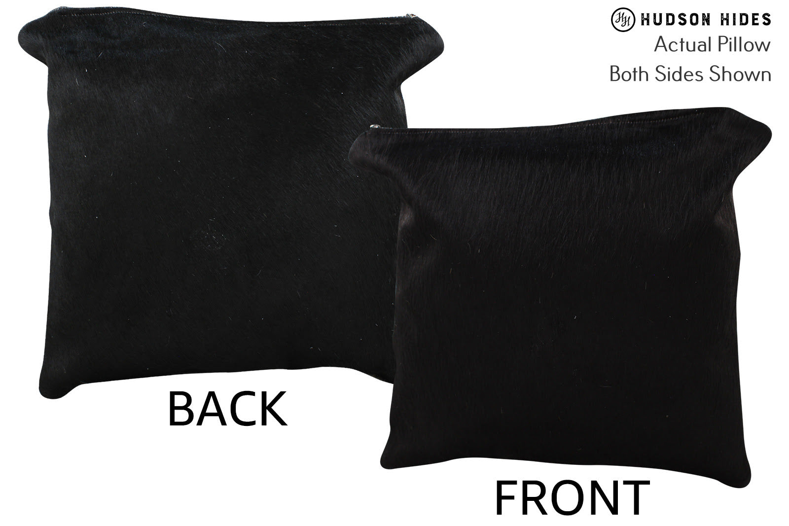 Solid Black Cowhide Pillow #73942