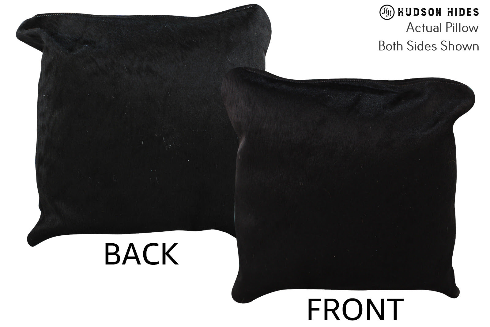 Solid Black Cowhide Pillow #73945