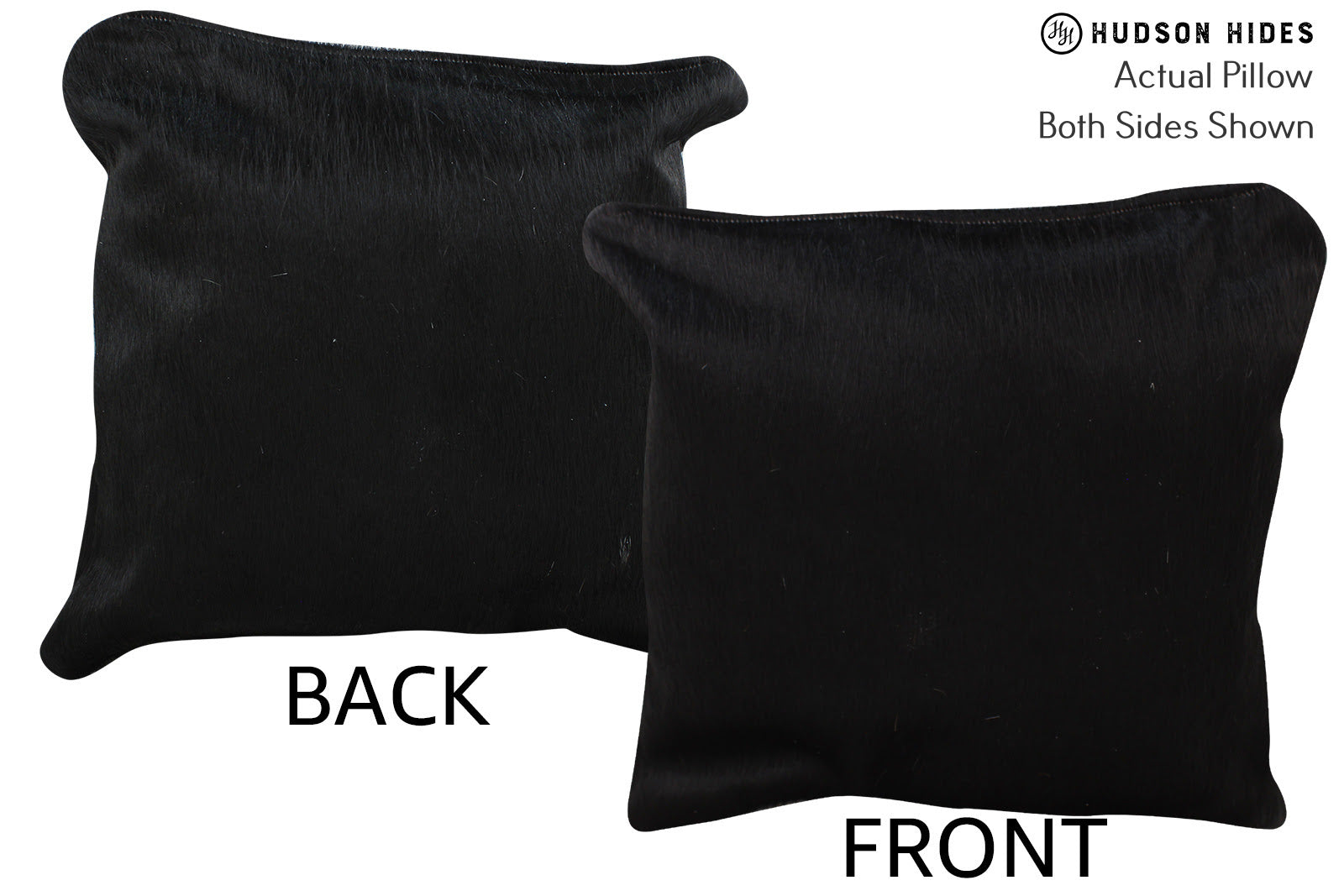 Solid Black Cowhide Pillow #73948